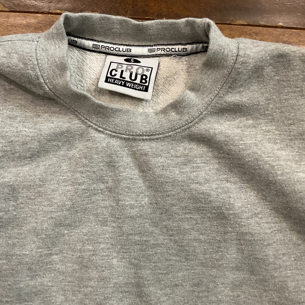 Pro Club Heavy Weight Crewneck Sweatshirt Mens Small Gray Fleece Pullover